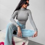 Bluzka golf bawełniana Daisy Ola voga szara