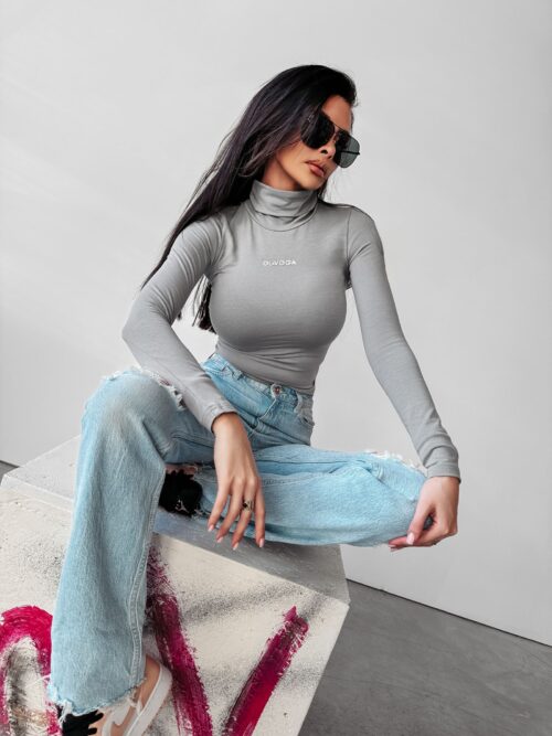 Bluzka golf bawełniana Daisy Ola voga szara