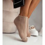 Stopki bawełniane ażurowe beżowe