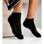 Stopki bawełniane ażurowe czarne