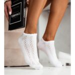 Stopki bawełniane ażurowe białe
