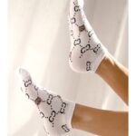 Stopki damskie CC z misiami białe