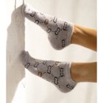 Stopki damskie CC z misiami szare