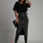 Crop top ze ściąganiem w pasie YoYo czarny