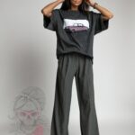 T-shirt dekatyzowany Cadilac szary