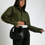 Koszula oversize do pasa Bandela khaki