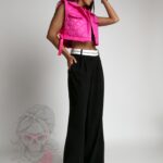 Kamizelka krótka pikowana This Touch różowa