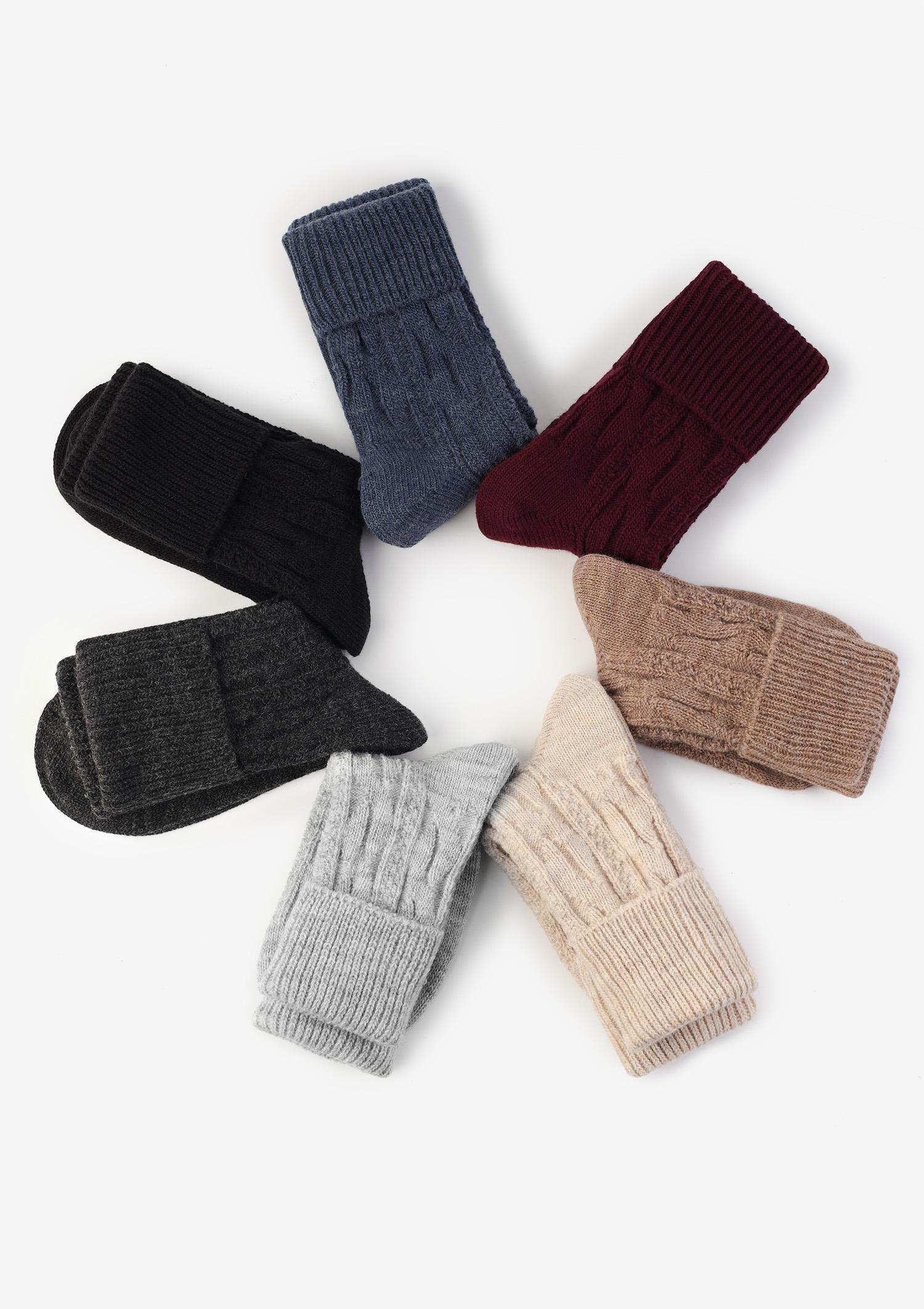 Skarpety damskie ciepłe z wełną czarne