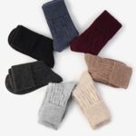 Skarpety damskie ciepłe z wełną szare