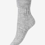 Skarpety damskie ciepłe z wełną szare