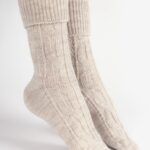 Skarpety damskie ciepłe z wełną piaskowe