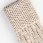 Skarpety damskie ciepłe z wełną piaskowe