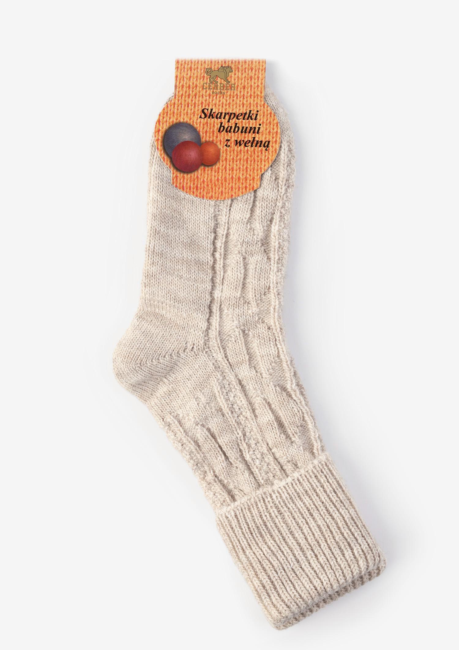 Skarpety damskie ciepłe z wełną piaskowe Skarpety damskie ciepłe z wełną piaskowe