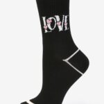 Skarpetki damskie ze ściągaczem LOVE czarne