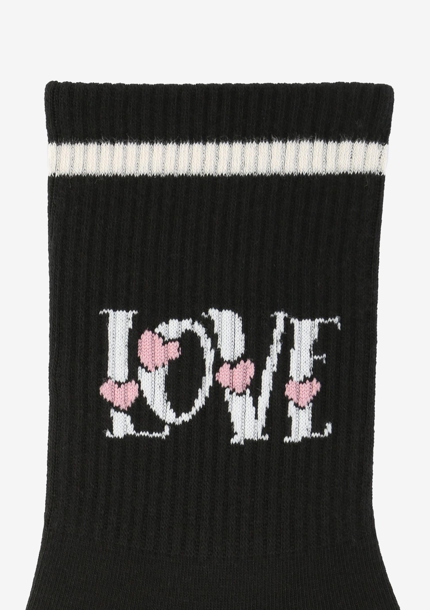 Skarpetki damskie ze ściągaczem LOVE czarne