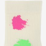 Skarpetki bawełniane z kolorową farbką białe