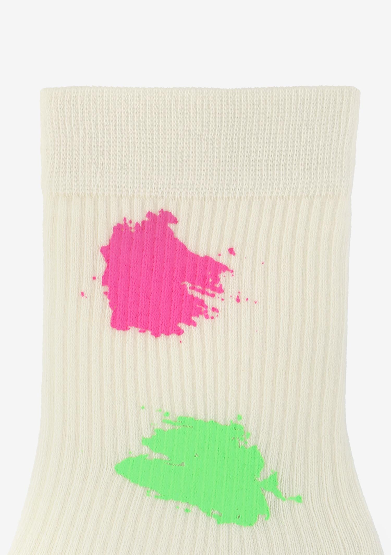 Skarpetki bawełniane z kolorową farbką białe