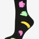 Skarpetki bawełniane z kolorową farbką czarne