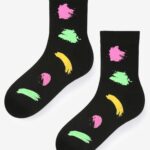 Skarpetki bawełniane z kolorową farbką czarne