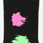 Skarpetki bawełniane z kolorową farbką czarne