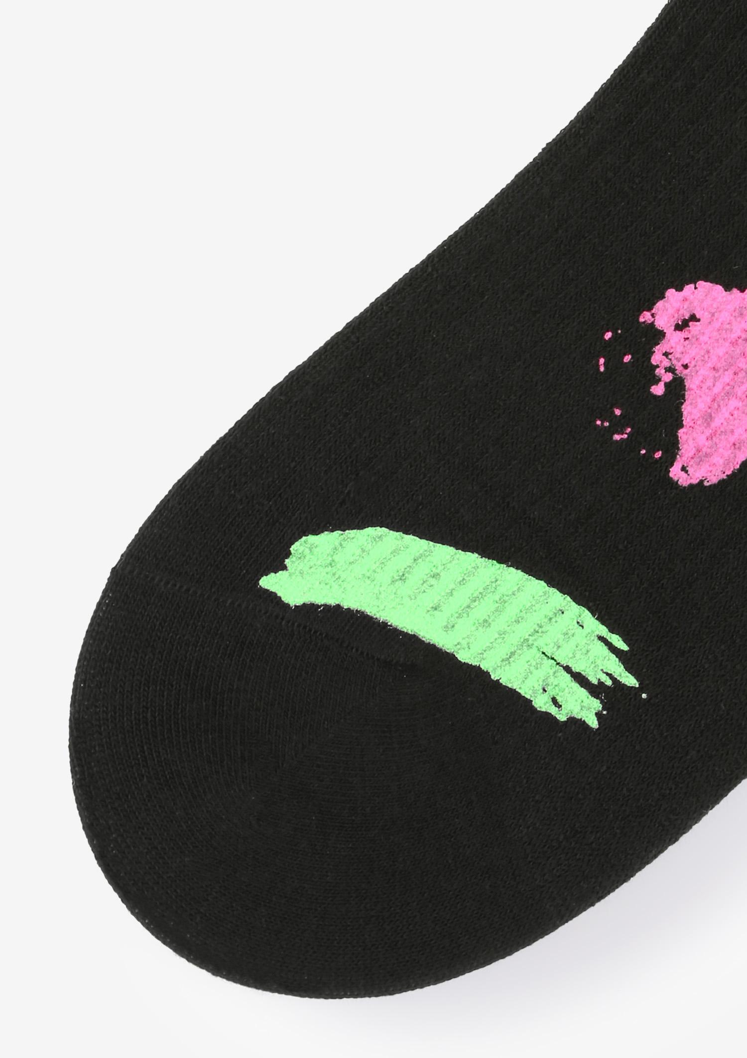 Skarpetki bawełniane z kolorową farbką czarne Skarpetki bawełniane z kolorową farbką czarne