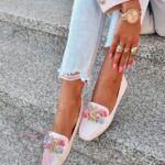 Mokasyny z kamieniami Madam Malio beżowe