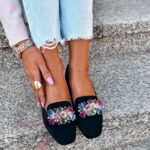 Mokasyny z kamieniami Madam Malio czarne