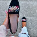 Mokasyny z kamieniami Madam Malio czarne