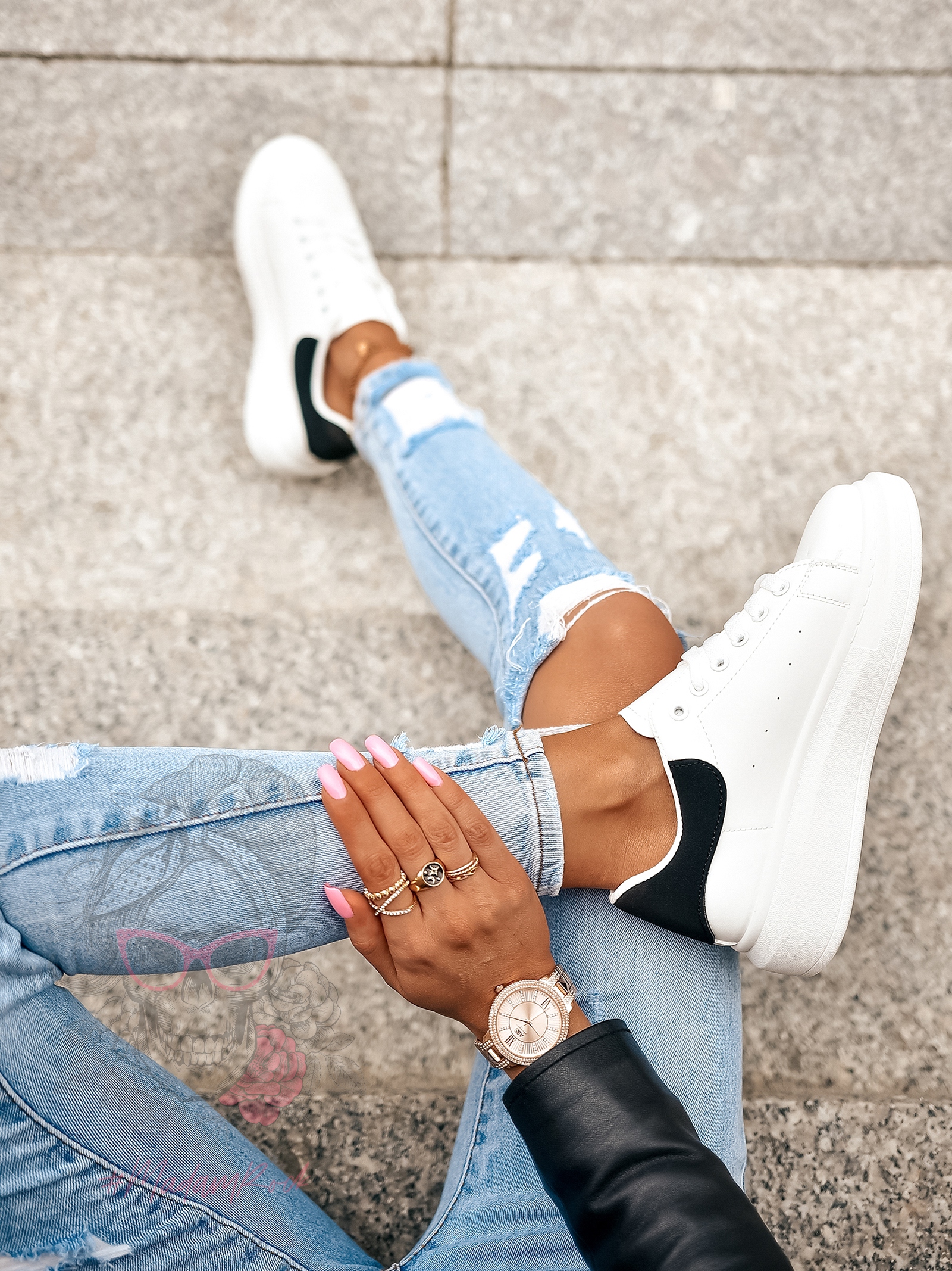 Buty sportowe Madam Upper X białe z czarnym Buty sportowe Madam Upper X białe z czarnym