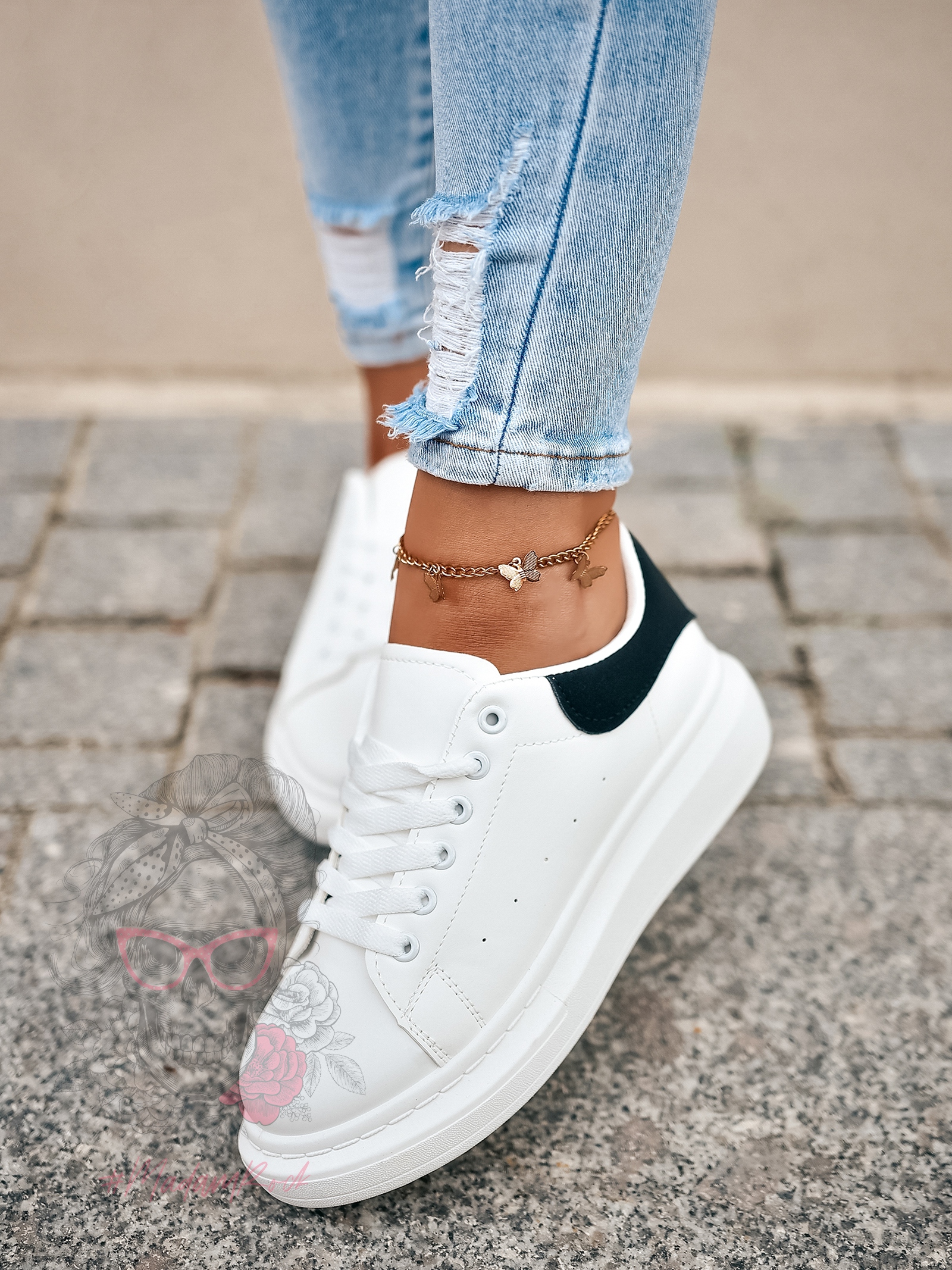 Buty sportowe Madam Upper X białe z czarnym Buty sportowe Madam Upper X białe z czarnym