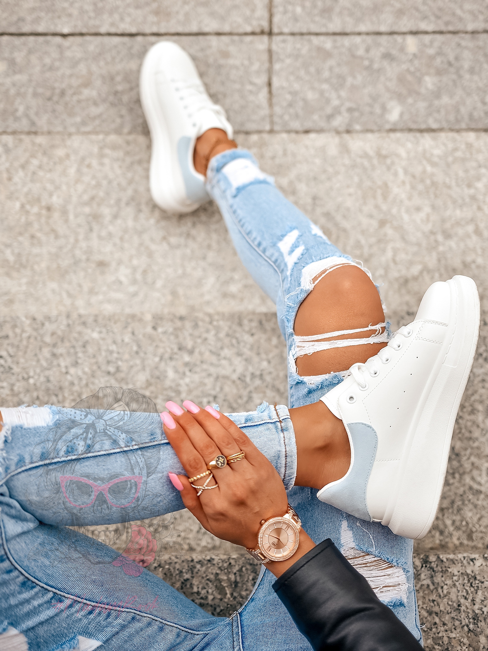 Buty sportowe Madam Upper X białe z błękitnym Buty sportowe Madam Upper X białe z błękitnym