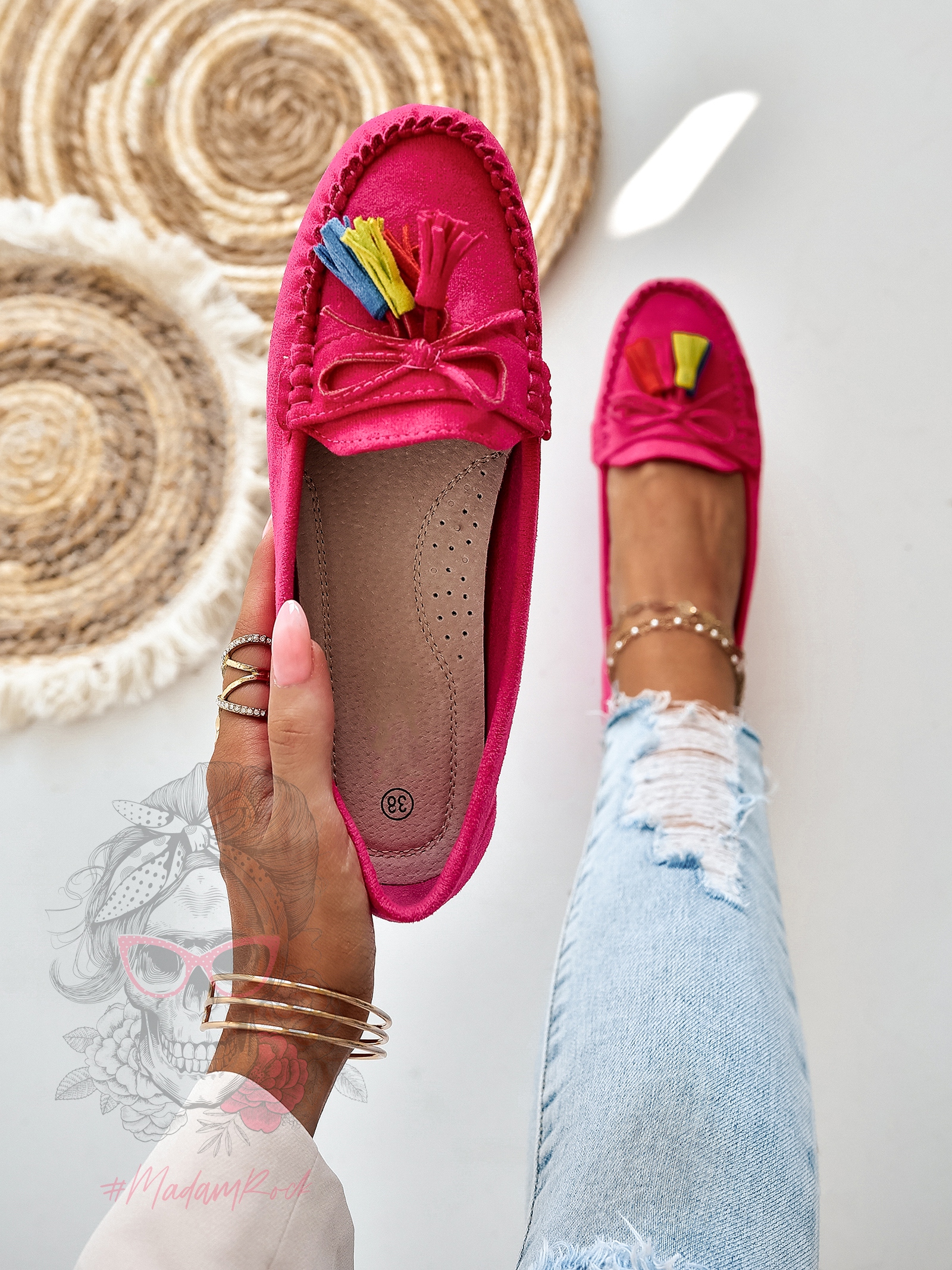 Mokasyny zamszowe Madam Layla fuksja Mokasyny zamszowe Madam Layla fuksja