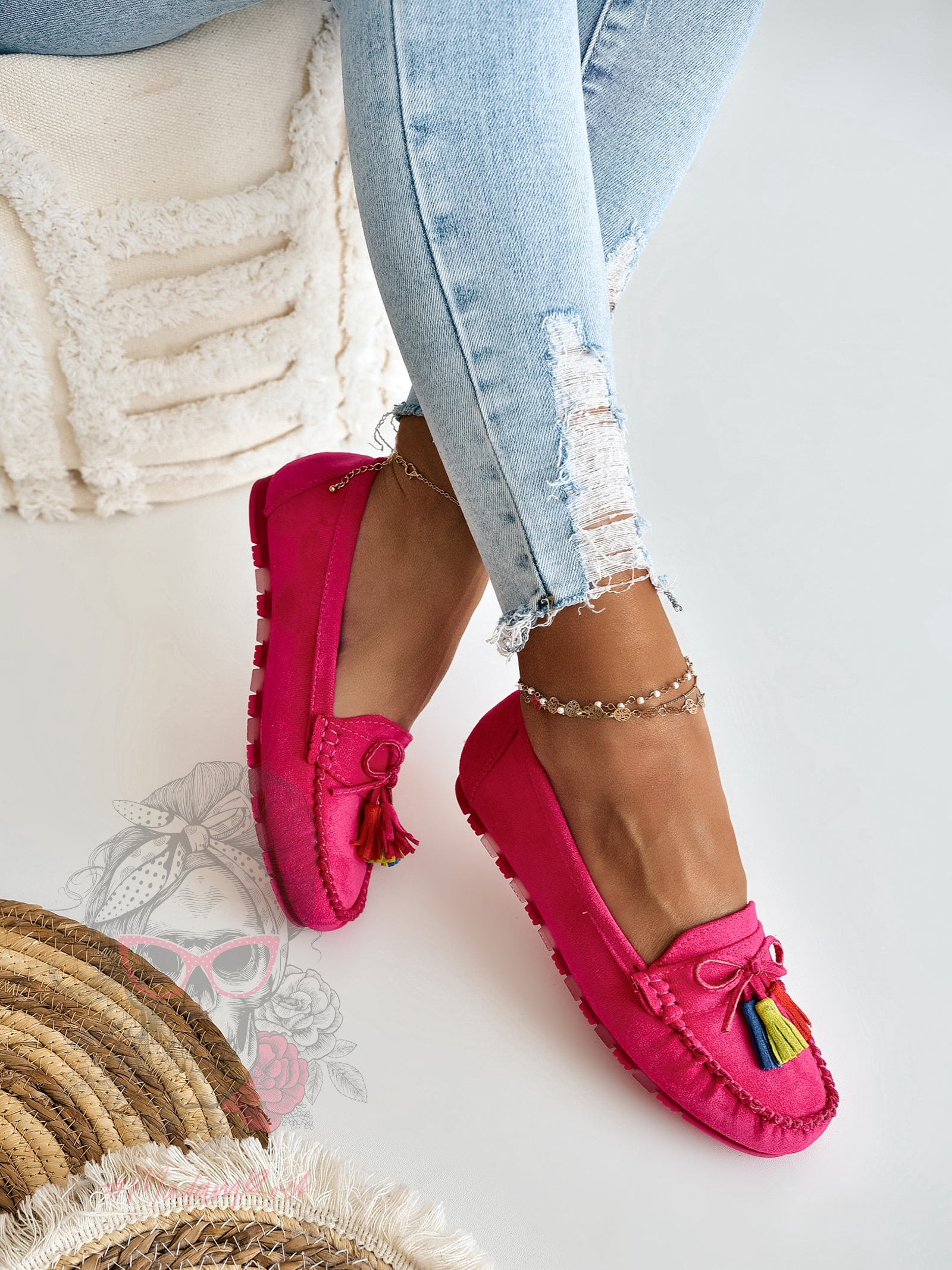 Mokasyny zamszowe Madam Layla fuksja Mokasyny zamszowe Madam Layla fuksja