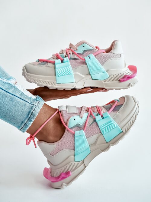 -WYPRZEDANE-Buty sportowe Madam FeelGood multi miętowe