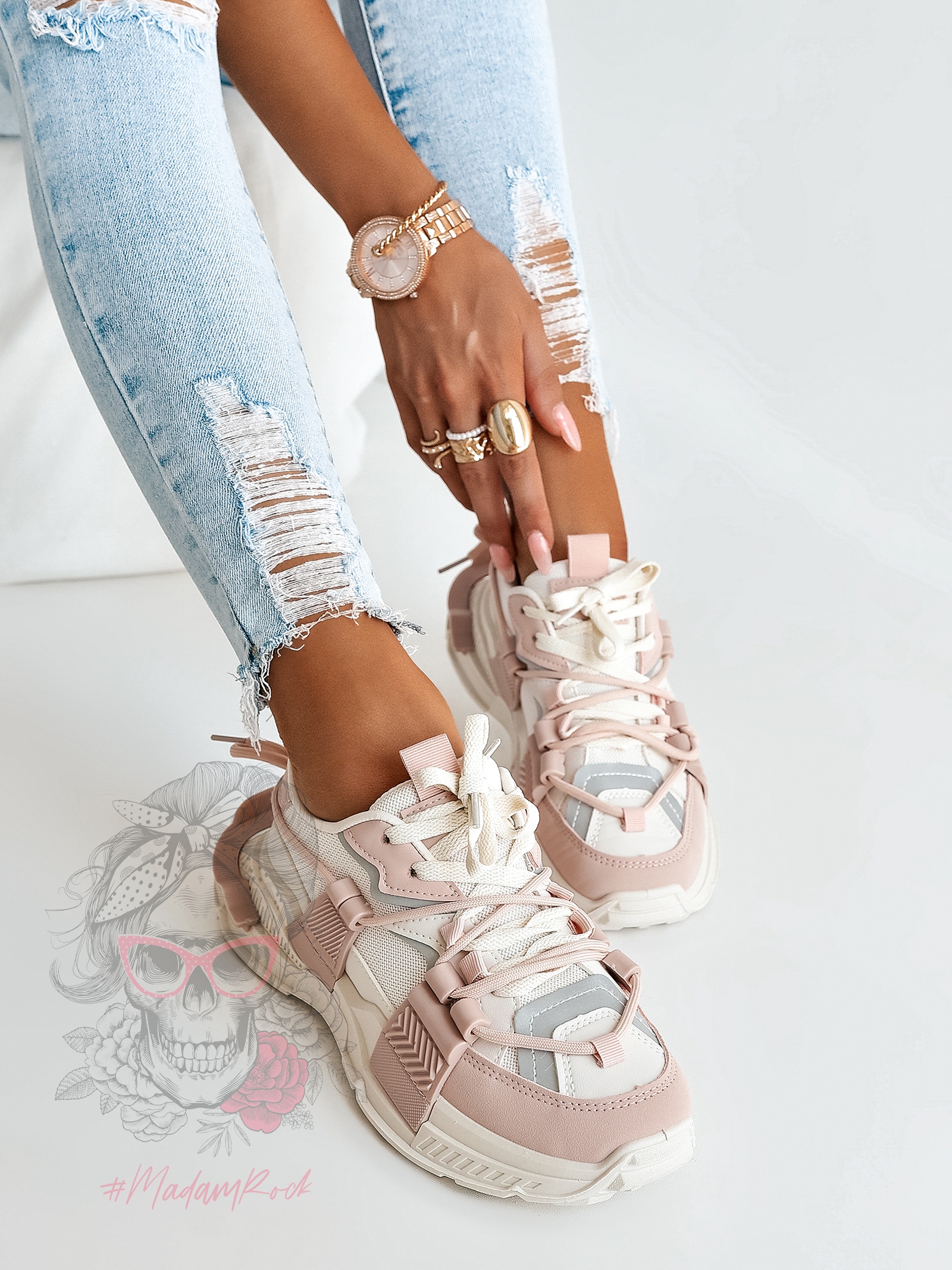 -WYPRZEDANE-Buty sportowe Madam FeelGood puder -WYPRZEDANE-Buty sportowe Madam FeelGood puder