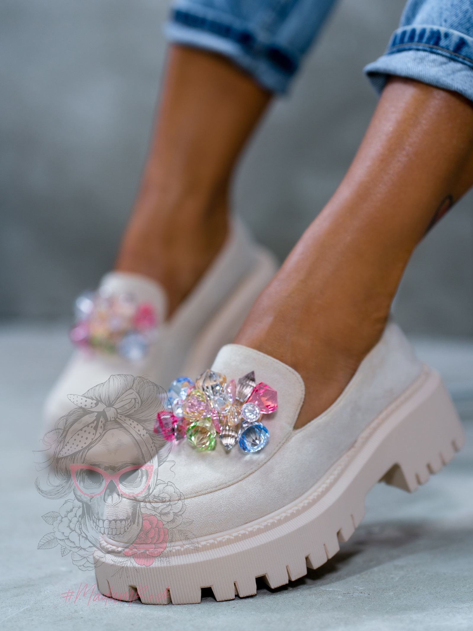 Mokasyny Madam Alecta beżowe