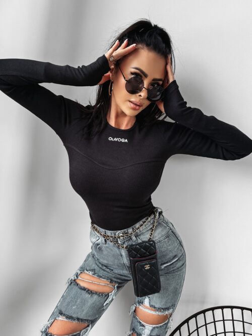 Bluzka BASIC Romantic Ola Voga czarna