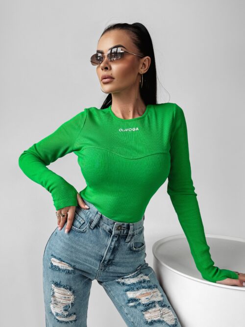 Bluzka BASIC Romantic Ola Voga zielona