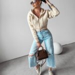 Sweter z kapturem VIOLET OLAVOGA beżowy