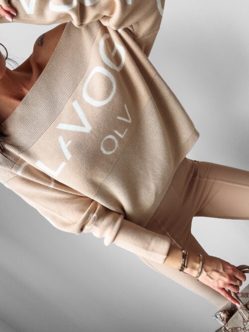 Sweter oversize Joanna Ola Voga beżowy