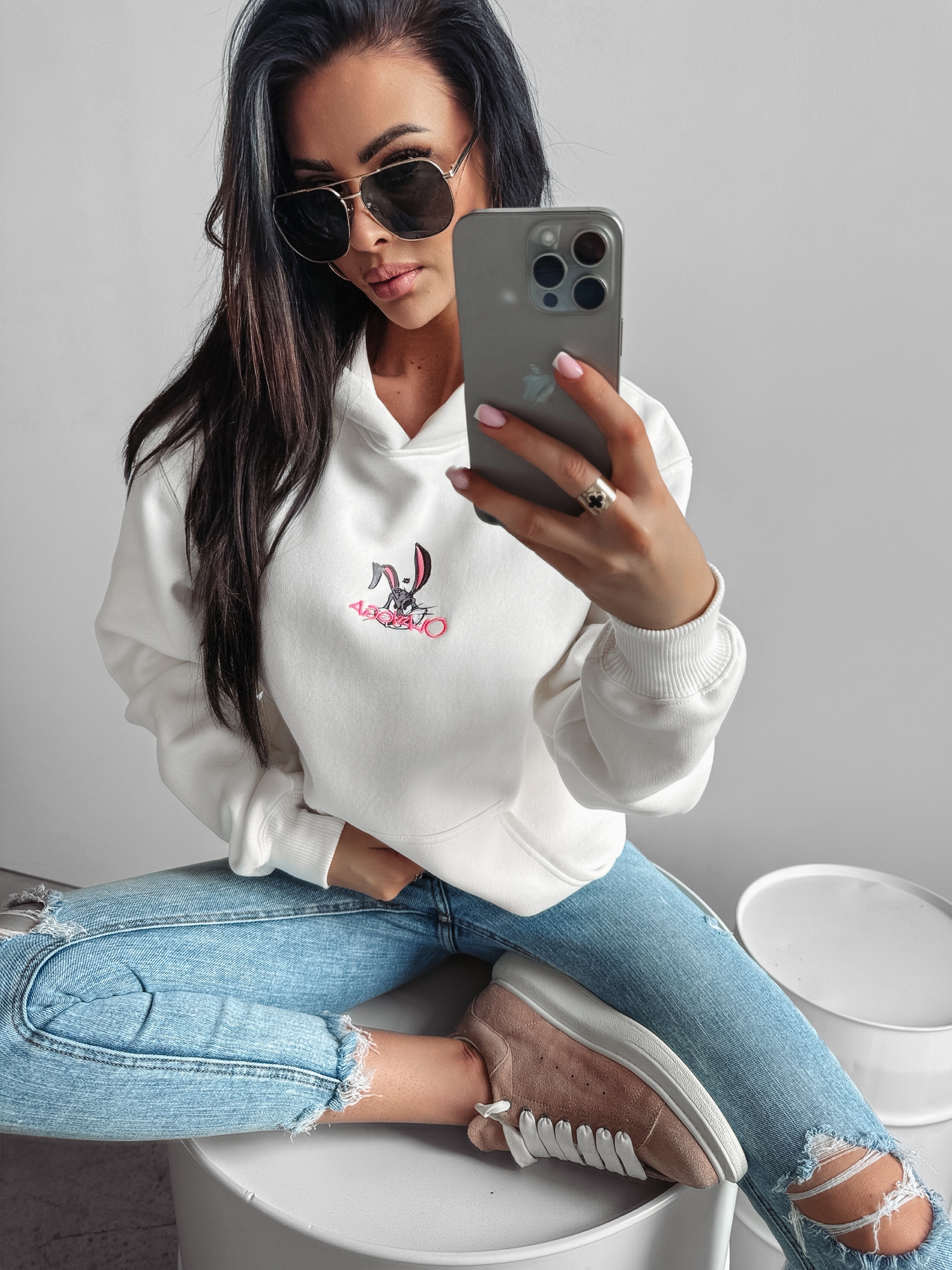 Bluza kangurka Blame Ola Voga ecru