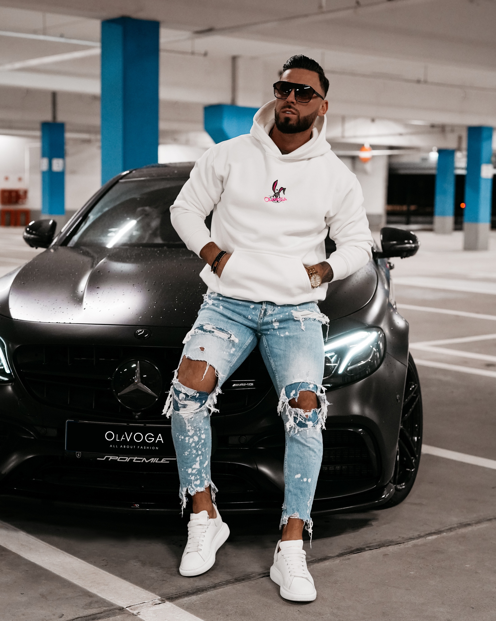 Bluza męska kangurka Blame Men Ola Voga ecru Bluza męska kangurka Blame Men Ola Voga ecru