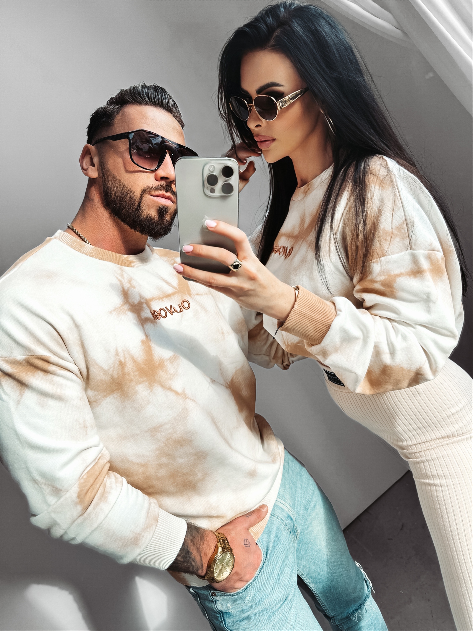 Bluza oversize UNISEX COLM OLAVOGA beżowa
