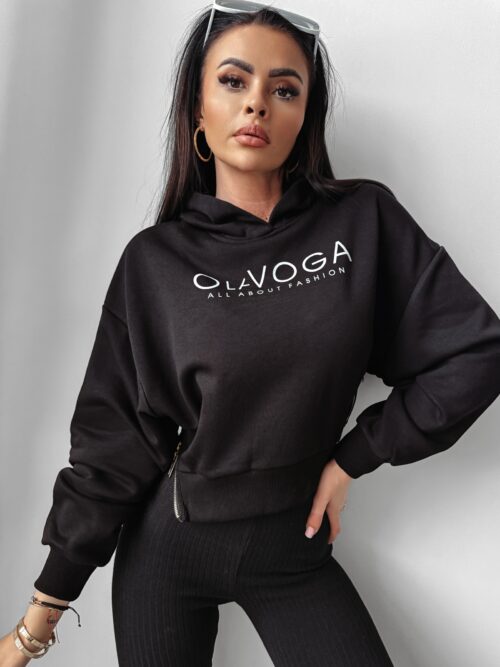 Bluza z kapturem Alivia Ola Voga czarna