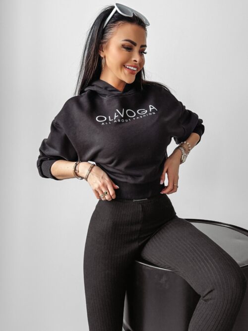 Bluza z kapturem Alivia Ola Voga czarna
