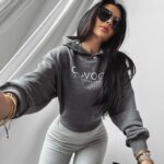 Bluza z kapturem Alivia Ola Voga grafitowa