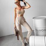 Spodnie dresowe joggery Betix Ola Voga beżowe