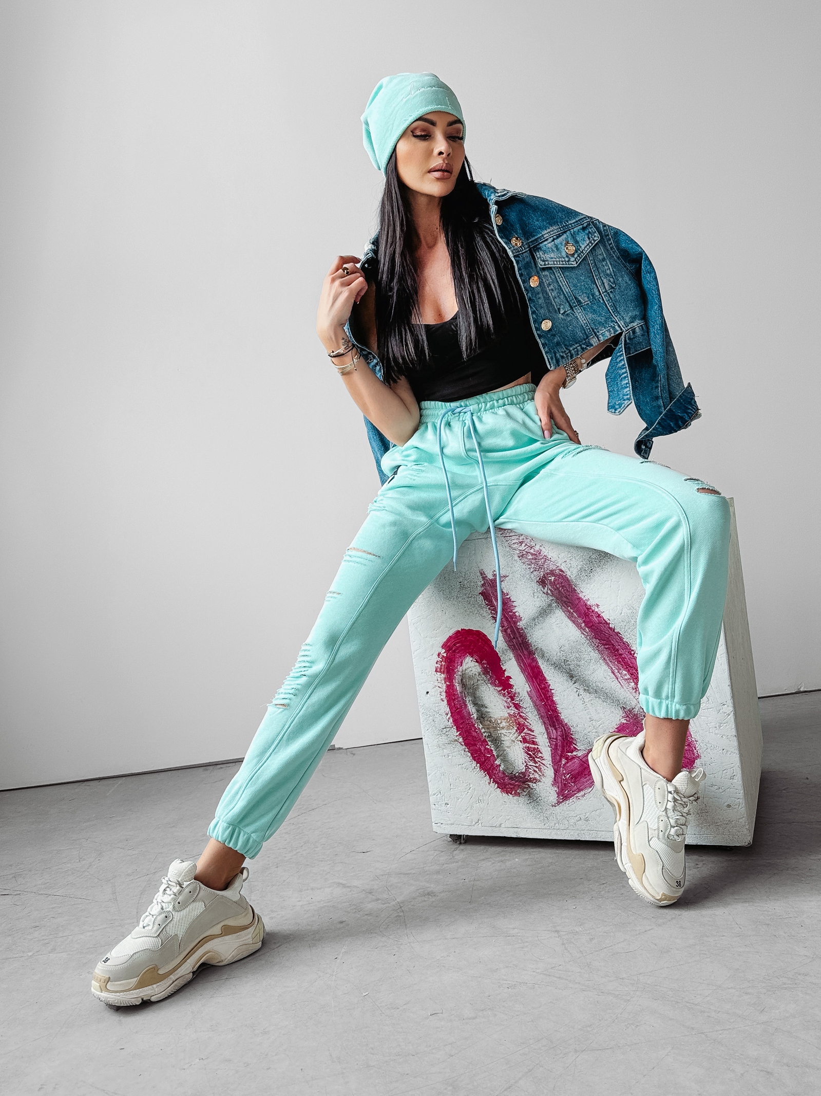 Spodnie sportowe buggy Nasty Ola Voga miętowe