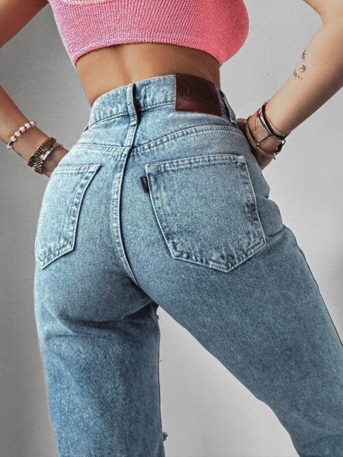 Spodnie jeansowe slim Yale Ola Voga niebieskie