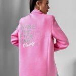 Marynarka logowana oversize Orega Ola Voga różowa